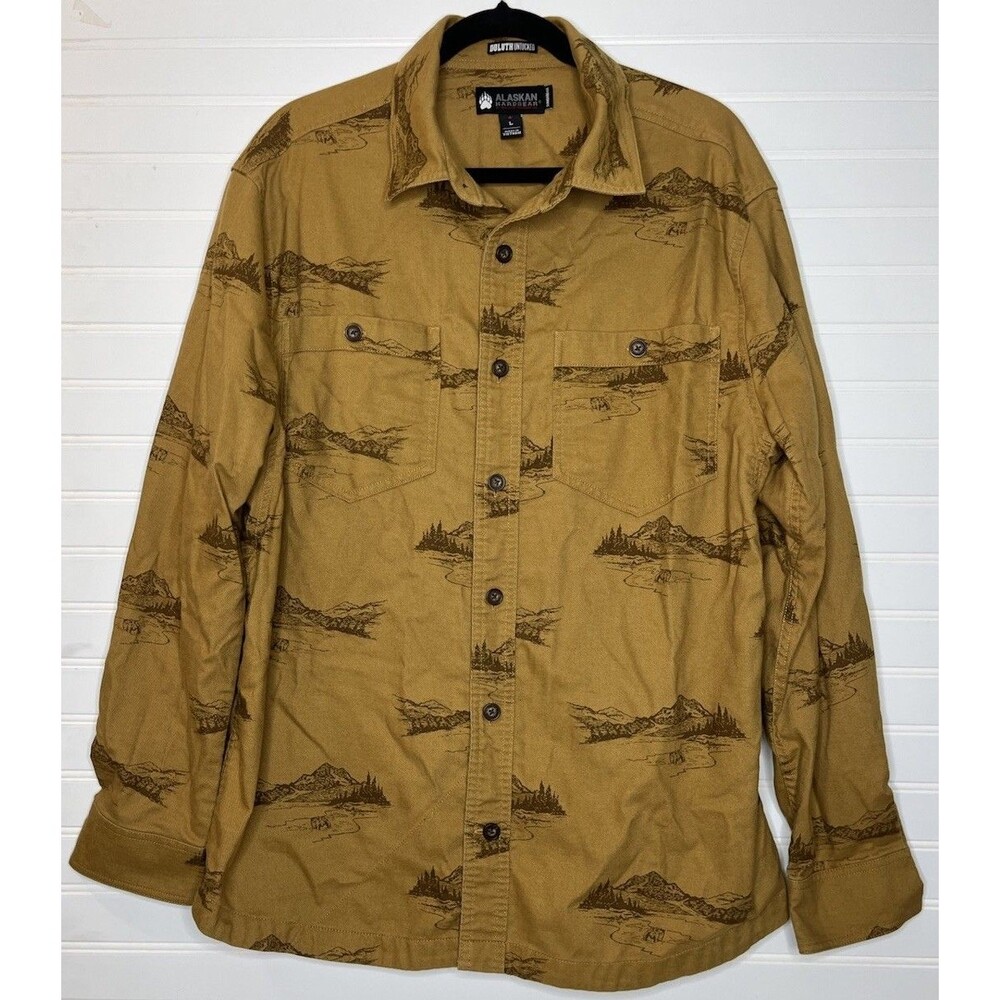 Alaskan HardGear Duluth Untucked Standard Button Up Shirt Brown  Mens Large